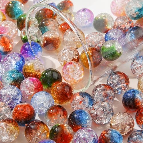 ANCADN Acrylperlen, 16 mm, 100 Stück, zweifarbig, Jumbo-Kunststoffperlen für Halsketten, Schmuck, Armbänder, Bastelarbeiten, Braun und Dunkelblau und Grün von ANCADN