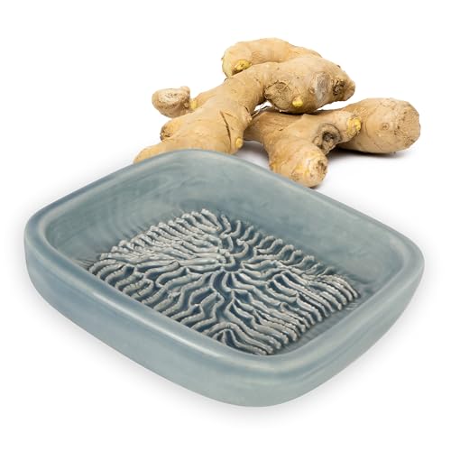 ANCKERAMIC® Ceramico Reibe – Muskatreibe, Knoblauchreibe, Ingwerreibe aus Keramik, Handarbeit, Designed in Finnland (Hellgrau) von ANCKERAMIC