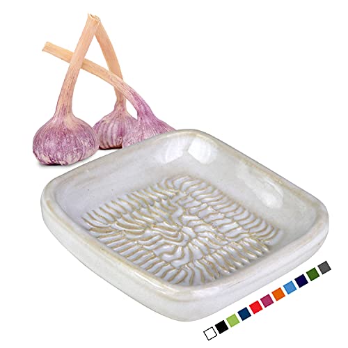 ANCKERAMIC® ORIGINAL Knoblauch Ingwer Muskat Keramikreibe aus FINNLAND-Weiß von ANCKERAMIC