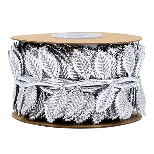 ANCLLO 10M Silver Leaves Leaf Ribbon Trim Rope für Garland DIY Crafts und Partyhochzeit Home Decorations von ANCLLO