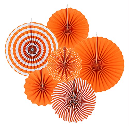 ANCLLO 12 Stück Party Hängende Papierfächer Set, Runde Muster Papiergirlanden Dekoration für Geburtstag Hochzeit Abschlussfeier Events Zubehör Orange ANCLLO 12 Stück Party Hängende Papierfächer Set, Runde Muster Papiergirlanden Dekoration für Geburtstag Hochzeit Abschlussfeier Events Zubehör Orange von ANCLLO