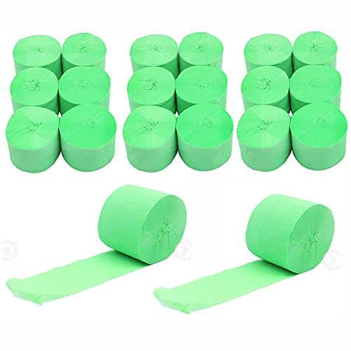 ANCLLO 20 Rollen 3,5 cm x 10 m Krepppapier Party Luftschlangen Hintergrund hängende Dekorationen für Geburtstagsparty, Hochzeit und Festival Dekorationen (Grün) von ANCLLO