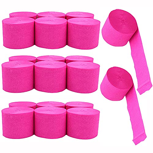 ANCLLO 20 Rollen 3,5 cm x 10 m Krepppapier Party Luftschlangen Hintergrund hängende Dekorationen für Geburtstagsparty, Hochzeit und Festival Dekorationen (Rosa) von ANCLLO