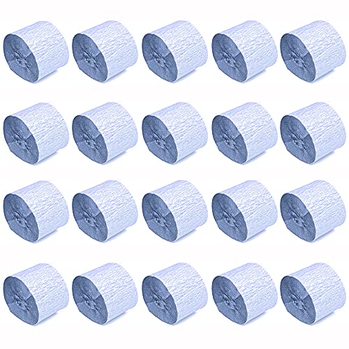 ANCLLO 20 Rollen 3,5 cm x 10 m Krepppapier-Party-Luftschlangen, Luftschlangen, hängende Dekorationen für Geburtstagsparty, Hochzeit und Festival, Silberfarben ANCLLO 20 Rollen 3,5 cm x 10 m Krepppapier-Party-Luftschlangen, Luftschlangen, hängende Dekorationen für Geburtstagsparty, Hochzeit und Festival, Silberfarben von ANCLLO