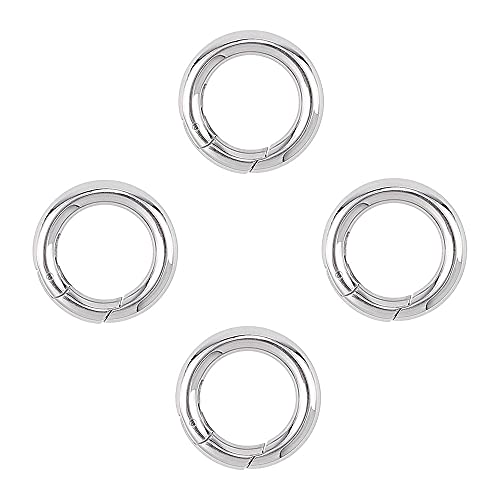 ANCLLO 20 Stück Federringe aus Legierung, rund, Karabiner, Karabinerhaken, Trigger-Feder, Schlüsselanhänger, Schnalle, DIY-Zubehör, für Handtasche, Geldbörse, Schultergurt, 17 mm, silberfarben ANCLLO 20 Stück Federringe aus Legierung, rund, Karabiner, Karabinerhaken, Trigger-Feder, Schlüsselanhänger, Schnalle, DIY-Zubehör, für Handtasche, Geldbörse, Schultergurt, 17 mm, silberfarben von ANCLLO