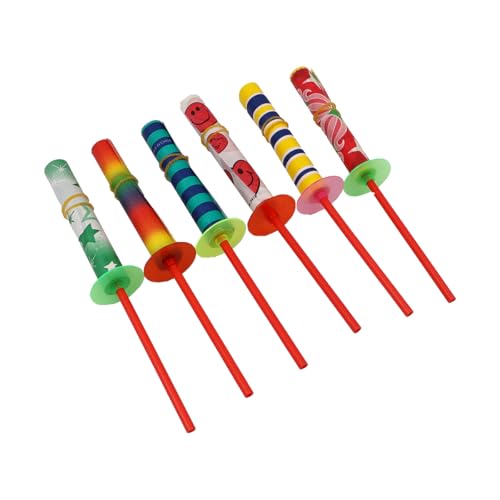 ANCLLO 6-teiliges Party-Papier-Flacker-Set, Schwingstäbe, Teleskopstäbe, Zauberstäbe, lustige Partygeschenke (zufällige Farben) von ANCLLO