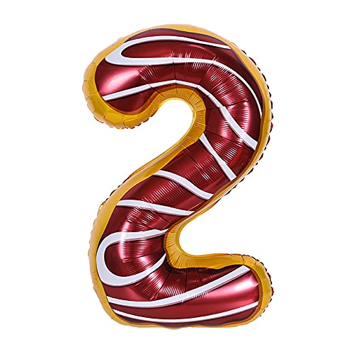 ANCLLO 81,3 cm Donut-Luftballon, Geburtstags-Folienballon, Party-Dekoration, Helium, Mylar, digitale Luftballons, Donuts (Nummer 2) von ANCLLO