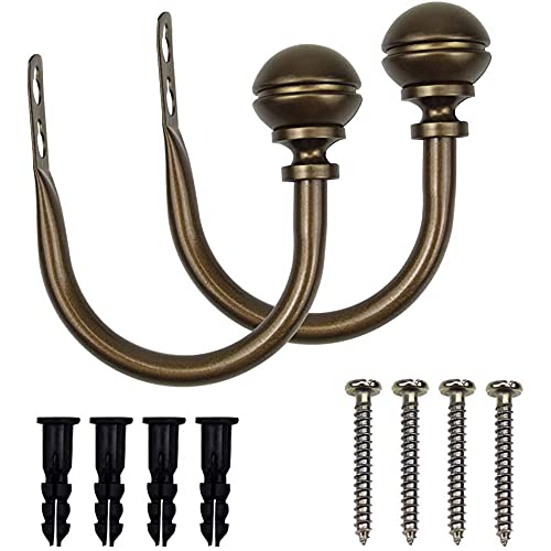 ANCLLO Dekorative Vorhang-Raffhalter, runde Endstücke, Fenster, Vorhanghalter, Bronze, 2 Stück, Braun ANCLLO Dekorative Vorhang-Raffhalter, runde Endstücke, Fenster, Vorhanghalter, Bronze, 2 Stück, Braun von ANCLLO