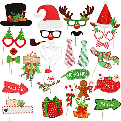 ANCLLO Foto-Requisiten für Weihnachtsfotos, Weihnachtsfeier, Fotorequisiten, Selfie-Kamera, Posierzubehör für Weihnachtsfeiern, 28 Stück ANCLLO Foto-Requisiten für Weihnachtsfotos, Weihnachtsfeier, Fotorequisiten, Selfie-Kamera, Posierzubehör für Weihnachtsfeiern, 28 Stück von ANCLLO