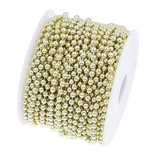 ANCLLO 20 m/Rolle Perlenschnur, Girlande, Perlenbesatz, zarte dekorative Perlenschnur für Hochzeit, Party, Festival, Zubehör, Gold ANCLLO 20 m/Rolle Perlenschnur, Girlande, Perlenbesatz, zarte dekorative Perlenschnur für Hochzeit, Party, Festival, Zubehör, Gold von ANCLLO
