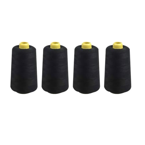 ANCLLO Schwarzer Overlockgarn Nähgarn 4 Konen 914 m, Overlock konen Garn Bastelmaterialien für Nähmaschine,100% Polyester - Nähgarn Set für Overlock Nähmaschinen ANCLLO Schwarzer Overlockgarn Nähgarn 4 Konen 914 m, Overlock konen Garn Bastelmaterialien für Nähmaschine,100% Polyester - Nähgarn Set für Overlock Nähmaschinen von ANCLLO