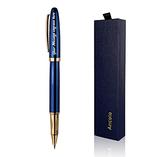 ANCOLOFIS Gravierter Füllfederhalter, luxuriöser Business-Stift mit Stiftebox, hochwertige Stifte, Metallkörper, personalisierbar mit Namen, Geschenkstift-Set für Familie, Kollegen ANCOLOFIS Gravierter Füllfederhalter, luxuriöser Business-Stift mit Stiftebox, hochwertige Stifte, Metallkörper, personalisierbar mit Namen, Geschenkstift-Set für Familie, Kollegen von ANCOLOFIS
