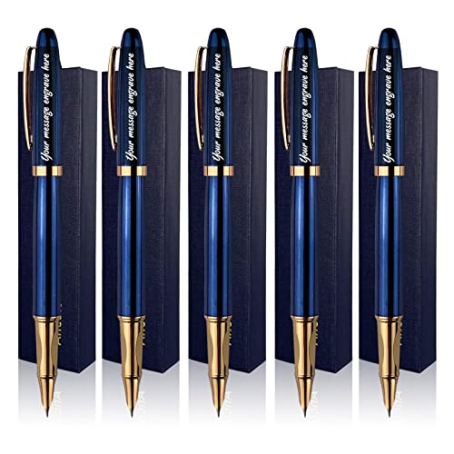 Personalisierte Füllfederhalter, mittlere Spitze, 5 Stück pro Set mit Geschenkbox, schönes Geschenk, Gravur mit Ihrem Namen, Nachricht, Telefonnummer auf den Stiften, perfekt für Männer und Frauen Personalisierte Füllfederhalter, mittlere Spitze, 5 Stück pro Set mit Geschenkbox, schönes Geschenk, Gravur mit Ihrem Namen, Nachricht, Telefonnummer auf den Stiften, perfekt für Männer und Frauen von ANCOLOFIS