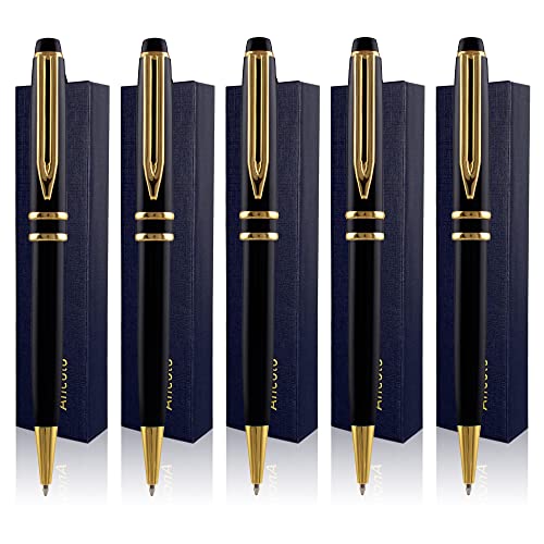 ANCOLOFIS Personalisierte Kugelschreiber – Executive Pen mit 10 schwarzen Nachfüllminen, graviert mit Ihrem Nachrichtennamen auf dem Stifte-Geschenkset für Damen und Herren von ANCOLOFIS