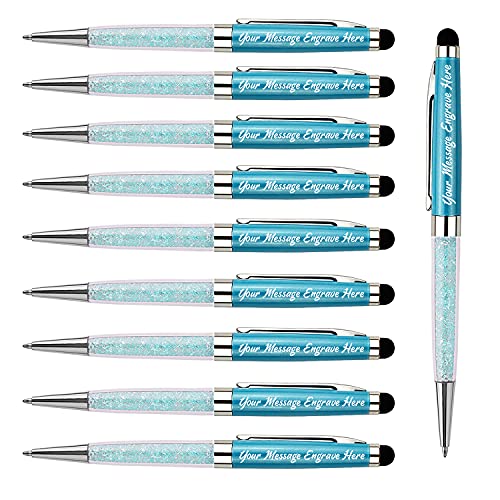 ANCOLOFIS Personalisierte Kugelschreiber mit Stylus-Spitze, stilvolle Stifte, Kristall-Diamant-Stifte – graviert mit Ihrem Namenslogo oder Nachricht, Telefonnummer, schwarze Tinte, für Bank, Büro ANCOLOFIS Personalisierte Kugelschreiber mit Stylus-Spitze, stilvolle Stifte, Kristall-Diamant-Stifte – graviert mit Ihrem Namenslogo oder Nachricht, Telefonnummer, schwarze Tinte, für Bank, Büro von ANCOLOFIS