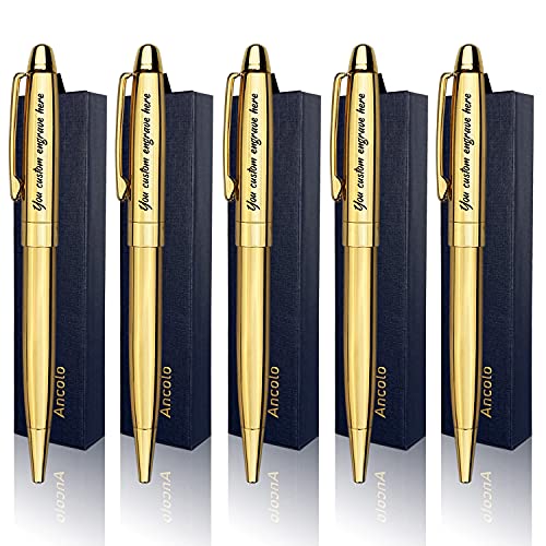 ANCOLOFIS Personalisiertes Luxus-Kugelschreiber-Set, Edelstahl, ausgefallene Stifte mit Ihrem Namen oder Nachricht, perfekt für Freunde/Lehrer/Manager/Anwälte/Professor, 5 Stück/Packung ANCOLOFIS Personalisiertes Luxus-Kugelschreiber-Set, Edelstahl, ausgefallene Stifte mit Ihrem Namen oder Nachricht, perfekt für Freunde/Lehrer/Manager/Anwälte/Professor, 5 Stück/Packung von ANCOLOFIS