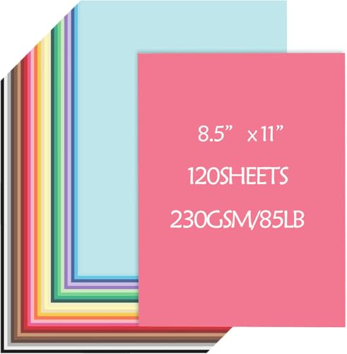 ANCRIA 120 Blatt farbiger Karton, 230 g/m², 20 Farben, doppelseitig, bedruckter Karton, 21,6 x 27,9 cm, für Bastelarbeiten, Kunst, Scrapbooking, Handwerk, Schule, Bürobedarf ANCRIA 120 Blatt farbiger Karton, 230 g/m², 20 Farben, doppelseitig, bedruckter Karton, 21,6 x 27,9 cm, für Bastelarbeiten, Kunst, Scrapbooking, Handwerk, Schule, Bürobedarf von ANCRIA