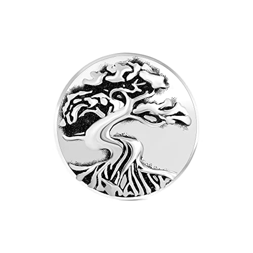 Andante CHUNK Click-Button Druckknopf ** Lebensbaum Tree of Life ** für Chunk-Armbänder, Chunk-Ringe, Chunk-Schlüsselanhänger und andere Chunk-Accessoires + Organzasäckchen von ANDANTE
