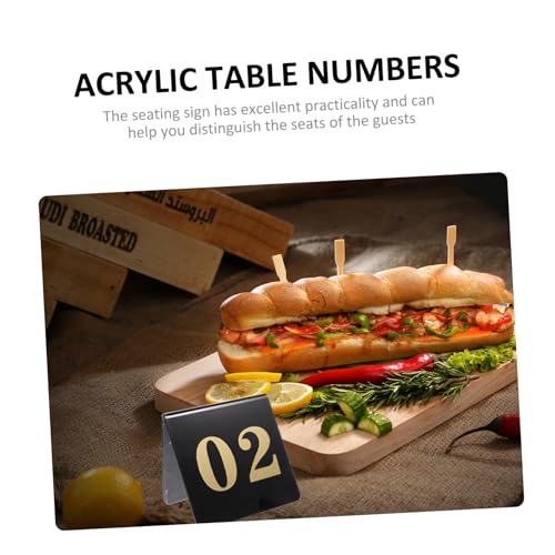 ANDRESLAD 10 Stück Teiliges Acryl Tischnummern Doppelseitig Bedruckt Schwarze Basis Goldene Zahlen Leichte Platzsparende Tischkarten für Hochzeitsfeiern Bankette Jubiläen ANDRESLAD 10 Stück Teiliges Acryl Tischnummern Doppelseitig Bedruckt Schwarze Basis Goldene Zahlen Leichte Platzsparende Tischkarten für Hochzeitsfeiern Bankette Jubiläen von ANDRESLAD