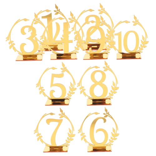 ANDRESLAD 10 Stück Teiliges Acryl Tischnummernschilder Gold Elegant Dekorativ für Hochzeit Bankett Restaurant Leichte und Kratzfeste Tischkartenhalter Einfach zu Reinigen und Vielseitig ANDRESLAD 10 Stück Teiliges Acryl Tischnummernschilder Gold Elegant Dekorativ für Hochzeit Bankett Restaurant Leichte und Kratzfeste Tischkartenhalter Einfach zu Reinigen und Vielseitig von ANDRESLAD