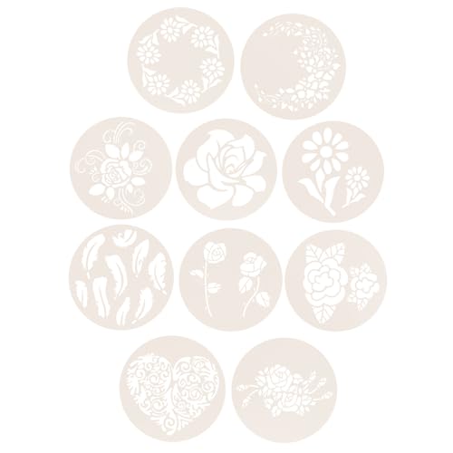 ANDRESLAD 10 Stück Teiliges Backschablonen Torten Schablone aus Weiß Vielseitige Kaffeeverzierung Schablonen für Kuchen Latte Art Malvorlagen und Kreative Dekoration Wiederverwendbar und ANDRESLAD 10 Stück Teiliges Backschablonen Torten Schablone aus Weiß Vielseitige Kaffeeverzierung Schablonen für Kuchen Latte Art Malvorlagen und Kreative Dekoration Wiederverwendbar und von ANDRESLAD