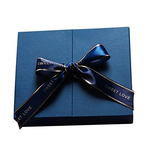 ANDRESLAD 1Stück Dekorative Geschenkbox mit Schleife Hochwertige Pappschachtel für Schmuck Ringe und Ohrringe für Valentinstag mit Raffia Dekoration von ANDRESLAD