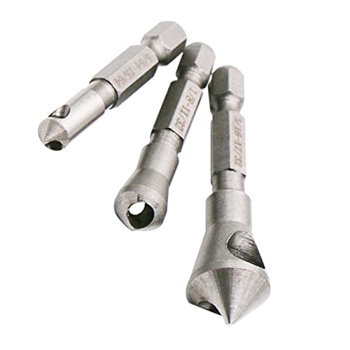 ANDRESLAD 3Stücke Teiliges Senkkopfbohrer Hochgeschwindigkeitsstahl Werkzeug für Metallbearbeitung Entgratungswerkzeug mit Effektiver Späneabfuhr und Sicherer von ANDRESLAD