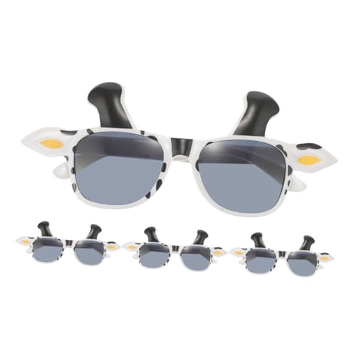 ANDRESLAD 4 Stück Teiliges Lustige Schwarze Kuhpartybrillen Cartoon Tiermotiv Leichte Bequeme Halloween Geburtstags-photo-accessoires für Karneval Fasching und Fotos von ANDRESLAD