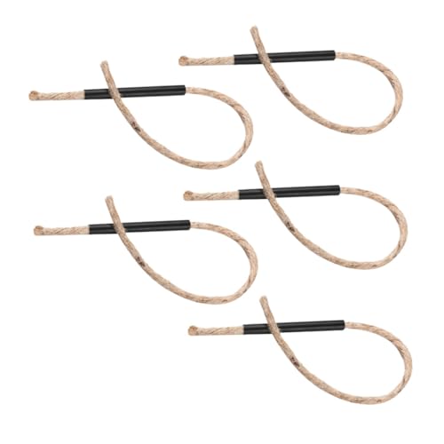 ANDRESLAD 5 Stück Teiliges Outdoor Camping Feueranzünder mit Gewachstem Juteseil Wind Inklusive Aluminiumhülsen für Wandern Notfall und Survival von ANDRESLAD