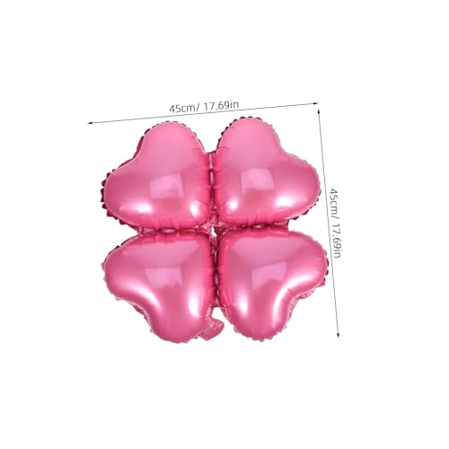 ANDRESLAD 50 Stück Teiliges Aluminiumfolie Herzballons in Rosa und Kleeblatt form Kreative Partydekoration für Valentinstag Geburtstag Hochzeit und Babyparty Vielseitig Hängbar und von ANDRESLAD