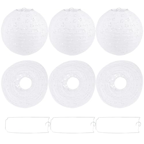 ANDRESLAD 6 Stück Hängende Papierlaternen Rund Weiß Handgefertigte Hollowed Laternen für Festival Hochzeit Party Dekoration DIY Basteln mit Drahtgestell Wiederverwendbar ANDRESLAD 6 Stück Hängende Papierlaternen Rund Weiß Handgefertigte Hollowed Laternen für Festival Hochzeit Party Dekoration DIY Basteln mit Drahtgestell Wiederverwendbar von ANDRESLAD