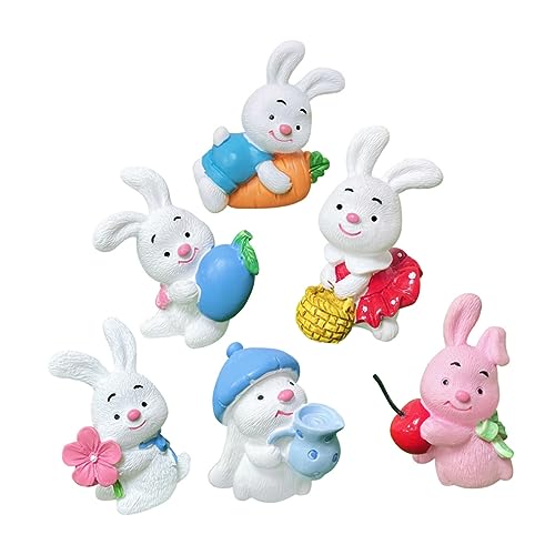 ANDRESLAD 6 Stücke Miniatur Hasen Figuren Deko für Ostern Kreative Auto Ornamente Robuste Harz Tortenaufsatz für Tischdekoration für Kinder und Freunde ANDRESLAD 6 Stücke Miniatur Hasen Figuren Deko für Ostern Kreative Auto Ornamente Robuste Harz Tortenaufsatz für Tischdekoration für Kinder und Freunde von ANDRESLAD