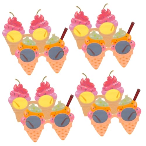 ANDRESLAD 8 Stck. Lustige Hawaiianische Party Sonnenbrillen Eiscreme Design Leichtes Material Bunte Fotorequisiten Für Strand Pool Party Dekoration Erwachsene von ANDRESLAD