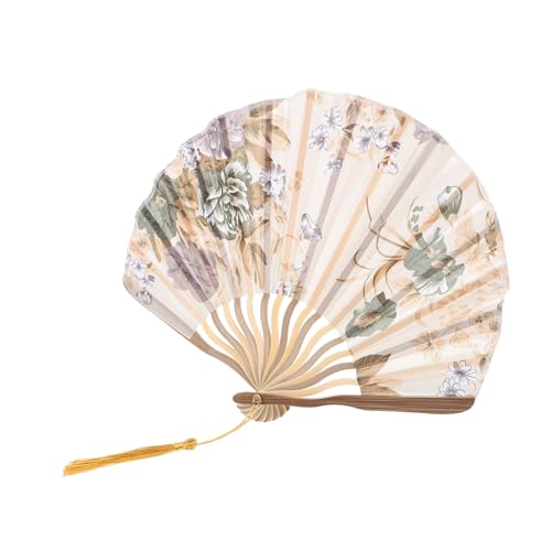 ANDRESLAD Faltbarer Damen Handfächer mit Elegantem Blumenmuster Dekorativer Faltfächer für Hochzeit Tanz und Bühnenauftritte Handgehalten Leicht und Stilvoll Traditionelles Chinesisches von ANDRESLAD