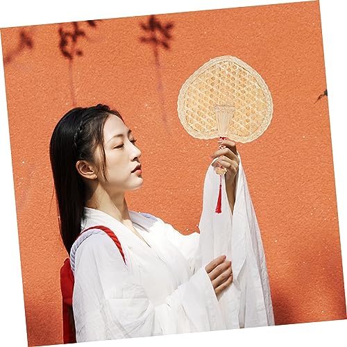 ANDRESLAD Handgewebter Weizenstroh Handfächer Natürlicher Leichter Manueller Sommer Handlüfter Chinesischer Vintage Stil Handgefertigter Fächer für Erwachsene und Dekorativ und Praktisch von ANDRESLAD