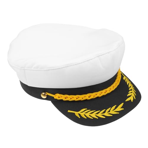 ANDRESLAD Kapitäsmütze Yacht Matrosenhut Weiß Flach Top Unisex Verstellbar Für Kostüm Party Accessoire Nautische Events ANDRESLAD Kapitäsmütze Yacht Matrosenhut Weiß Flach Top Unisex Verstellbar Für Kostüm Party Accessoire Nautische Events von ANDRESLAD