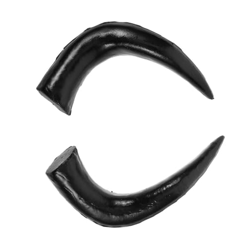 ANDRESLAD Plastik Ochsenhorn Haarreifen Mittelgroß Schwarz DIY Cosplay Haarschmuck Langlebige Bequeme Hörner Haarclips für Halloween Kostüm Party und Festliche Anlässe von ANDRESLAD