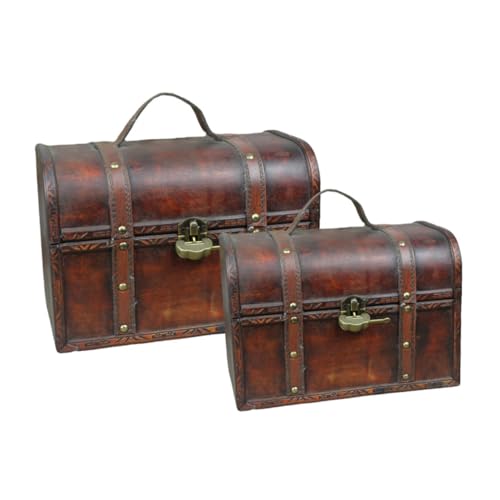 ANDRESLAD Retro-aufbewahrungsboxen Aus Holz 2 Stück Vielseitige Aufbewahrungsboxen Kommode Aufbewahrungstruhen Deckel Für Schlafzimmer von ANDRESLAD