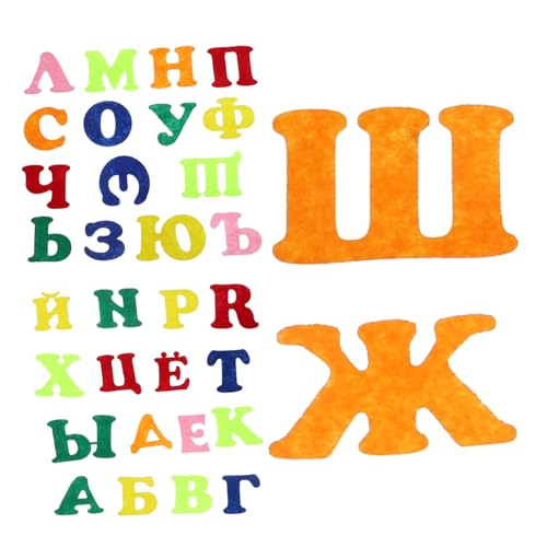 ANDRESLAD Russische Alphabet Aufkleber Farbenfrohe Selbstklebende Moosgummi Buchstaben für Vorschule und Kindergarten Weiche Filz und Vliesstoff Sticker zur Frühkindlichen Sprachförderung von ANDRESLAD