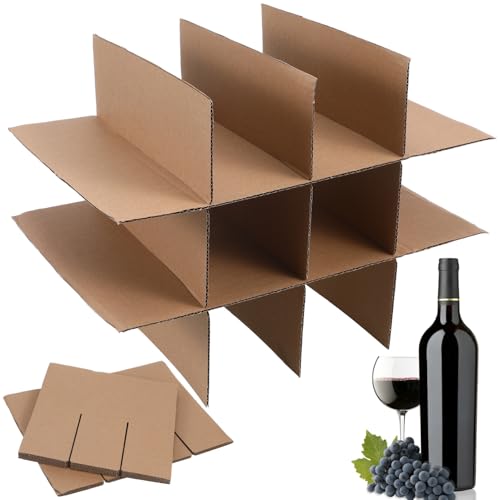 ANDRESLAD Umzugskarton Trennwände aus Stabiler Wellpappe mit Robusten Glas Versandkarton Teilern für Sicheren Schutz und Ordentliche Organisation Beim Verpacken und Versand von ANDRESLAD