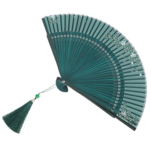 ANDRESLAD Faltbarer Handfächer Vintage Chinesischer Fächer Handfächer Mit Blütenmuster Leicht Und Tragbar Für Tänze Und Aufführungen Als Oder Dekoration Grün Mit ANDRESLAD Faltbarer Handfächer Vintage Chinesischer Fächer Handfächer Mit Blütenmuster Leicht Und Tragbar Für Tänze Und Aufführungen Als Oder Dekoration Grün Mit von ANDRESLAD