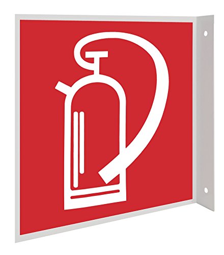 Feuerlöscher Symbol Fahnenschild Hinweisschild Brandschutzzeichen DIN Kunststoffplatte 150x150mm von ANDRIS