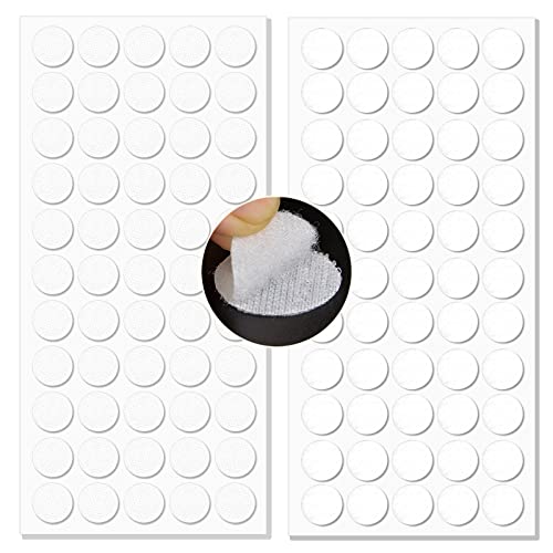 ANDSHUAI Klett Klebepunkte,Klettpunkte Selbstklebend 20mm,220 Stück Punkte 110 Paar,Self Adhesive Punkte Klettverschluss,Rund Klebende Klettverschluss,für Kunststoff,Papier,Glas,Metall,Leder(Weiß) von ANDSHUAI