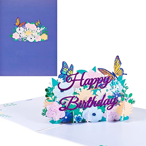 3D Geburtstagskarte,Pop Up Karte zur Volljährigkeit Geburtstagsparty,Lila Schmetterling und Blumen,Happy Birthday Grußkarten,Jubiläumskarte Klappkarte,mit Nachrichtenkarte und Umschlag 3D Geburtstagskarte,Pop Up Karte zur Volljährigkeit Geburtstagsparty,Lila Schmetterling und Blumen,Happy Birthday Grußkarten,Jubiläumskarte Klappkarte,mit Nachrichtenkarte und Umschlag von ANEWISH