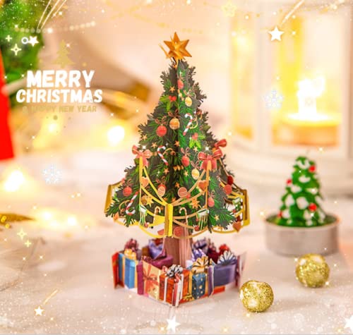 3D Karte für Weihnachten Pop Up Weihnachtskarte mit Umschlag Tannenbaum Geschenkkarte Dreidimensional Karten Weihnachten Grußkarte Klappkarten von ANEWISH