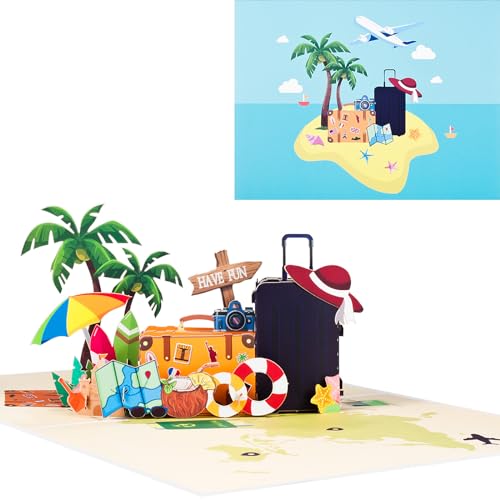 3D Reisekarte,Pop-up Gutscheinkarte Klappkarte für Urlaub, Reisen, Geburtstag oder zum Abschied,Reise Gedenkkarte mit Umschlag 3D Reisekarte,Pop-up Gutscheinkarte Klappkarte für Urlaub, Reisen, Geburtstag oder zum Abschied,Reise Gedenkkarte mit Umschlag von ANEWISH