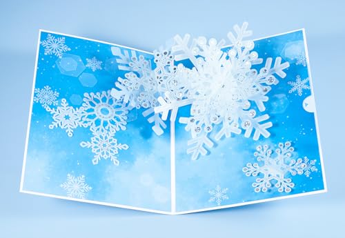 3D Weihnachtsgrußkarte,Pop up Schneeflocken Karte,Klappkarte mit Umschlag 3D Weihnachtsgrußkarte,Pop up Schneeflocken Karte,Klappkarte mit Umschlag von ANEWISH