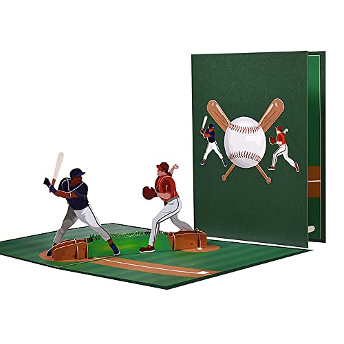 Pop Up Geburtstagskarte 3D Baseball,Abschlusskarte,Aufmunterungskarte,Klappkarte mit Umschlag von ANEWISH