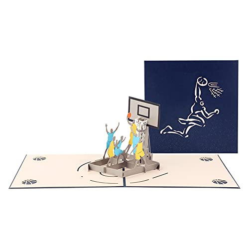 Pop Up Geburtstagskarte 3D Basketball,Abschlusskarte,Aufmunterungskarte,Klappkarte mit Umschlag von ANEWISH