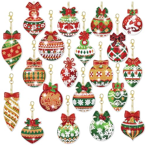 ANFUXT 20 Stück 5D Diamond Painting Weihnachten, Diamond Painting Anhänger, für Christbaumschmuck, Geschenkanhänger, Grußkartenanhänger, Winter ANFUXT 20 Stück 5D Diamond Painting Weihnachten, Diamond Painting Anhänger, für Christbaumschmuck, Geschenkanhänger, Grußkartenanhänger, Winter von ANFUXT